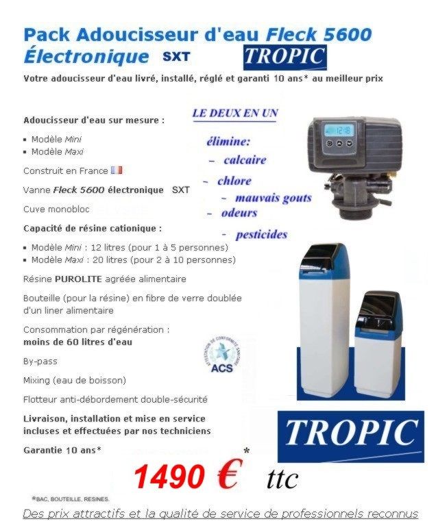 L’adoucisseur d’eau Tropic est livré, assemblé, installé et mise en service par nos techniciens partout en France. 